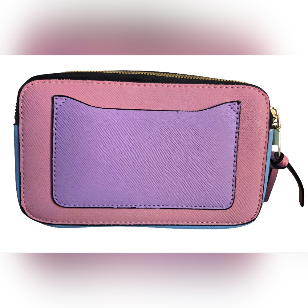 Marc Jacobs Pink and Blue Pastel Snapshot Crossbody Bag with Gold Accents - Picture 6 of 14